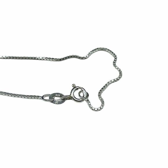 16” Solid Sterling Silver 925 Box Chain Link Necklace 16” Long Skinny - Picture 2 of 5